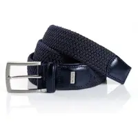 MONTI Flechtgürtel "HAMBURG", Herren, Gr. 90, blau (marineblau), Materialmix, Gürtel Flechtgürtel, 3,5 cm breit, Elastischer Flechtgürtel, Casual-Business-Sportiv