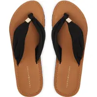 Tommy Hilfiger Zehentrenner "TH LTR FOOTBED SUMMER SANDAL" Sommerschuh, Strandschuh, Dianette, Flat mit Logoemblem