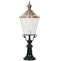 Casa Padrino Jugendstil Garten Stehleuchte Grün / Kupfer Ø 29 x H. 87 cm - Gartenlaterne - Gartenleuchte - Nostalgische Garten Beleuchtung - Nostalgische Garten Leuchten