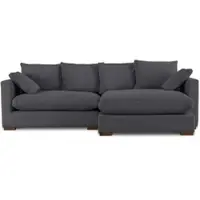 Otto Home Ecksofa "Coray", grau, B:266cm H:80cm T:153cm, 100% Polyester, Sofas, Ecksofa, Breite 266 cm, extra weich und kuschelig, mit Federn und Daunen