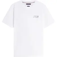 Tommy Hilfiger T-Shirt "BRAND LOVE EMBRO STACK", Damen, Gr. M, weiß, Single Jersey, Obermaterial: 100% Baumwolle, regular fit normal, Rundhals, Shirts T-Shirt, mit großem Rückenprint, regular fit