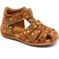 Bisgaard Sandale "carly", Mädchen, Gr. 22, chromfrei gegerbt, bunt (confetti), Veloursleder, Schuhe Sandale, Babysandale für Laufanfänger, Größenschablone zum Download