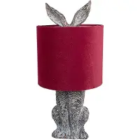 Clayre & Eef Tischlampe Kaninchen Ø 20x43 cm Braun Rot Polyresin
