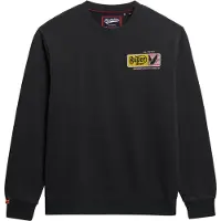 Superdry für Herren. M2014389A Sweatshirt Service Versorgung Lose AFB schwarz (XL), Lässig, Baumwolle, Langarm