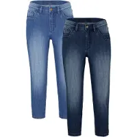 Bonprix Caprijeans Packung, 2 Slim Fit, 3/4-Länge, aus Stretch-Material