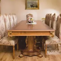 Casa Padrino Luxus Barock Esstisch Braun / Gold 310 cm - Barock Esszimmer Möbel