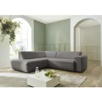 Die Planbar Ecksofa "MP-IN24083", harry grau, B:254cm H:75cm T:227cm, 100% Polyester, Sofas, Ecksofa, SoftSitz-Kaltschaumpolsterung, wahlweise mit motorischer Vorziehbank