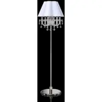 Casa Padrino Luxus Barock Kristall Stehleuchte Silber / Weiß Ø 45 x H. 160 cm - Prunkvolle Stehlampe mit Böhmischem Kristallglas - Barock Kristall Leuchten - Luxus Qualität