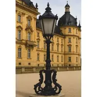 Casa Padrino Barock Sockelleuchte Schwarz H. 157 cm - Barockstil Außenbeleuchtung