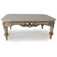 Casa Padrino Luxus Barock Couchtisch Grau / Hellblau / Gold 111 cm - Italy