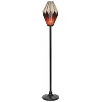 Casa Padrino Art Deco Tiffany Stehleuchte Rot / Schwarz H. 185 cm - Tiffany Leuchten