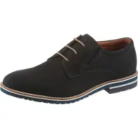 Salamander Schnürschuh , Herren, Gr. 40, Leder, schwarz (dunkelblau), Basic, Schuhe Schnürschuh, Schnürer, Business Schuh, Halbschuh mit Blockabsatz