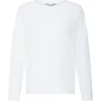 Oxmo Sweatshirt "Langarmshirt OXNPubby", Damen, Gr. XS, weiß (cloud dancer), Obermaterial: 47% Baumwolle CO. 47% Modal CMD. 6% Elasthan EL., Sweatshirts Sweatshirt