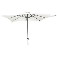 Linder Exclusiv GmbH Alu Sonnenschirm 3x3 m UV30+ quadratisch Kurbelschirm Gartenschirm Balkon beige