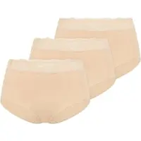 Ysabel Mora Shapingslip , Damen, Gr. XXL, beige, Single Jersey, Obermaterial: 90% Baumwolle, 10% Elasthan, körpernah, Unterhosen Shapingslip, Baumwollmix, elastisch, leichter Shape-Effekt, Spitze