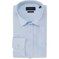 Bugatti Leinenhemd "Modern Fit", Herren, Gr. 3XL, Normalgrößen, blau (320, hellblau), Canvas, 100% Leinen, unifarben, normal, Hemden Leinenhemd, mit Kentkragen