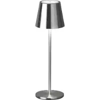 FH Lighting LED-Akku-Tischleuchte Viletto, nickelfarben, IP54