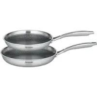 Hanseatic Pfannen-Set "", silber, Ø:28cm, Pfannen, Pfannen-Set, Dreischicht-Material, Edelstahl-Wabenstruktur, Induktion