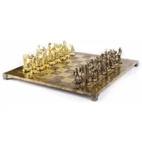 Casa Padrino Luxus Schach Set Gold / Braun / Bronze 54 x 54 cm - Griechisches Schachspiel
