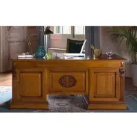 Casa Padrino Luxus Barock Schreibtisch Braun - Massivholz Bürotisch - Italienische Luxus Büro Einrichtung - Luxus Büro Möbel - Luxus Qualität - Italy