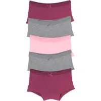 Bonprix Panty , Jungen, Gr. 116/122, 5 Stk., bunt (hellgrau meliert, rosa, bordeaux), Jersey, Obermaterial: 95% Baumwolle, 5% Elasthan, mehrfarbig, unifarben, figurbetont, Unterhosen Panty