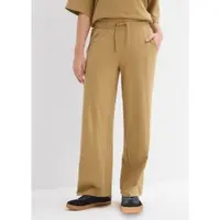 Bonprix Jerseyhose , Damen, Gr. 44/46 (L), N-Gr, khakibraun, Jersey, Obermaterial: 100% Baumwolle, loose fit, Hosen Jerseyhose, aus Baumwolle, lockere Passform, weites Bein, Casual Stil