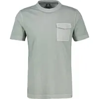 Lerros T-Shirt "T-Shirt mit O-Neck und Brusttasche", Herren, Gr. S, grün (storm grau), 100% Baumwolle, Rundhals, Shirts T-Shirt
