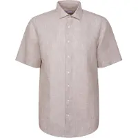 Seidensticker Leinenhemd "Schwarze Rose", Herren, Gr. S (38), normale Ärmellängen, beige, 100% Leinen, unifarben, regular fit, Hemden Leinenhemd, Regular 1/2 Kentkragen Uni