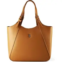 U.S. POLO ASSN. Schultertasche Jones Shopping Bag Cream White hellbraun