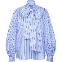 Seidensticker Schluppenbluse , Damen, Gr. L (40), blau (hellblau), 73% Baumwolle, 23% Polyamid, 4% Elasthan, gestreift, regular fit, Blusen Schluppenbluse, 1/1 Binderkragen Gestreift