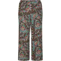 Goldner "Kurzgröße Jerseyhose mit Patchwork-Druck" setliche Eingriffstaschen
