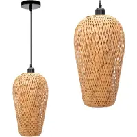 Toolight Pendellampe App986-1Cp Braun 1-Lichtquelle E27 23X23X38-128Cm Einstellbar