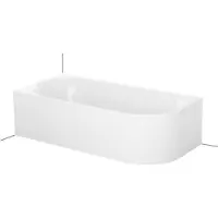Bette BetteLux Oval IV Silhouette Eck-Badewanne, 2 Rückenschrägen, Einbau in Ecke links, 1750x800x450mm, 3425-000CERVS,Plus