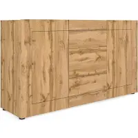 Itamoby Elios Sideboard mit 2 Türen und 3 Schubladen, 150 x 40 x 83,5 cm, Eiche natur