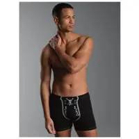 Trigema Boxer "Pants mit Hirsch", Herren, Gr. M, 1 Stk., schwarz, 95% Baumwolle, 5% Elastan, Unterhosen Boxer