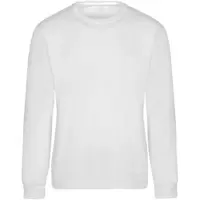 Trigema Sweatshirt "Sweatshirt", Damen, Gr. M, weiß, Sweatware, 70% Baumwolle, 30% Polyester, Basic, lang, Rundhals, Sweatshirts Sweatshirt