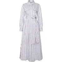 Seidensticker Blusenkleid , Damen, Gr. L (40), Normalgrößen, Langarm, weiß (blau), 59% Leinen, 24% Viskose, 17% Polyamid, gestreift, slim fit, Kleider Blusenkleid, 1/1 Kragen Gestreift