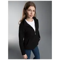 Trigema Sweatjacke "Jacke mit funkelnden Strass-Steinen", Damen, Gr. M, schwarz, Sweatware, 55% Polyester, 45% Baumwolle, normal, ohne Ausschnitt, Sweatjacken Sweatjacke