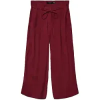 Vero Moda Culotte "VMTANYA HW 7/8 WIDE PANTS", Damen, Gr. M (38), Länge 32, rot (syrah), Web, Obermaterial: 93% Viskose, 7% Polyester, unifarben, relaxed fit knöchellang, Hosen Culotte, Sommerhose