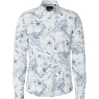 JOOP! Langarmhemd JOOP "Pai", Herren, Gr. 38, N-Gr, blau (dunkelblau), Web, Obermaterial: 55% Leinen, 45% Baumwolle, unifarben, slim fit, Manschette, Hemden Langarmhemd