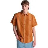 Billabong Kurzarmhemd "Sundays Jacquard", Herren, Gr. S, orange (spice gold), Obermaterial: 100% Baumwolle., Hemden Kurzarmhemd