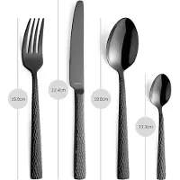 Amefa 24-tlg. Besteckset FELICITY 24-teilig schwarz gehämmert