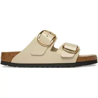 Birkenstock Damen Arizona Big Buckle Naturleder Lack High-Shine Oyster - 38