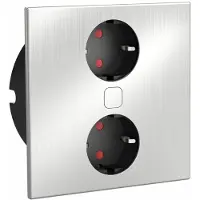 Stemi HPF elektrische Steckdose mit Schutzkontaktstecker, Schuko Anschluss in Edelstahl
