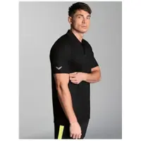 Trigema Poloshirt "Klassisches Poloshirt COOLMAX", Herren, Gr. XXL, schwarz, Trikot, 100% Polyester (recycelt), lang, ohne Ausschnitt, Shirts Poloshirt