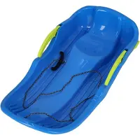 KOTARBAU Bob mit Bremse 79 x 38 x 16 cm Plastik Kinderbob Kunststoff Schneebob Robust & Ergonomisch Blau