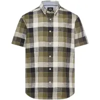 Camel active Karohemd , Herren, Gr. XXL, N-Gr, grün (deep olive), Web, Obermaterial: 100% Baumwolle, kariert, normal hüftbedeckend, Rundhals, Hemden Karohemd, Kurzarm, mit Button-Down-Kragen