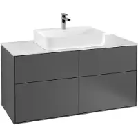Villeroy & Boch V&B Waschtischunterschrank Finion 120x60,3cm, Abd.-Pl. bla m, wh. m Lac
