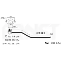 ERNST Abgasrohr 522595 vorne für RENAULT