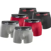Puma Herren Boxershorts 6er Pack black red - L